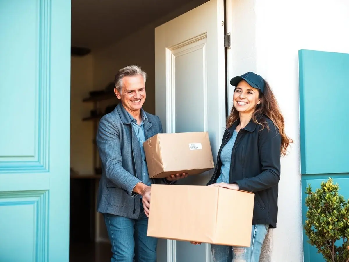 Delivery of a parcel to a home